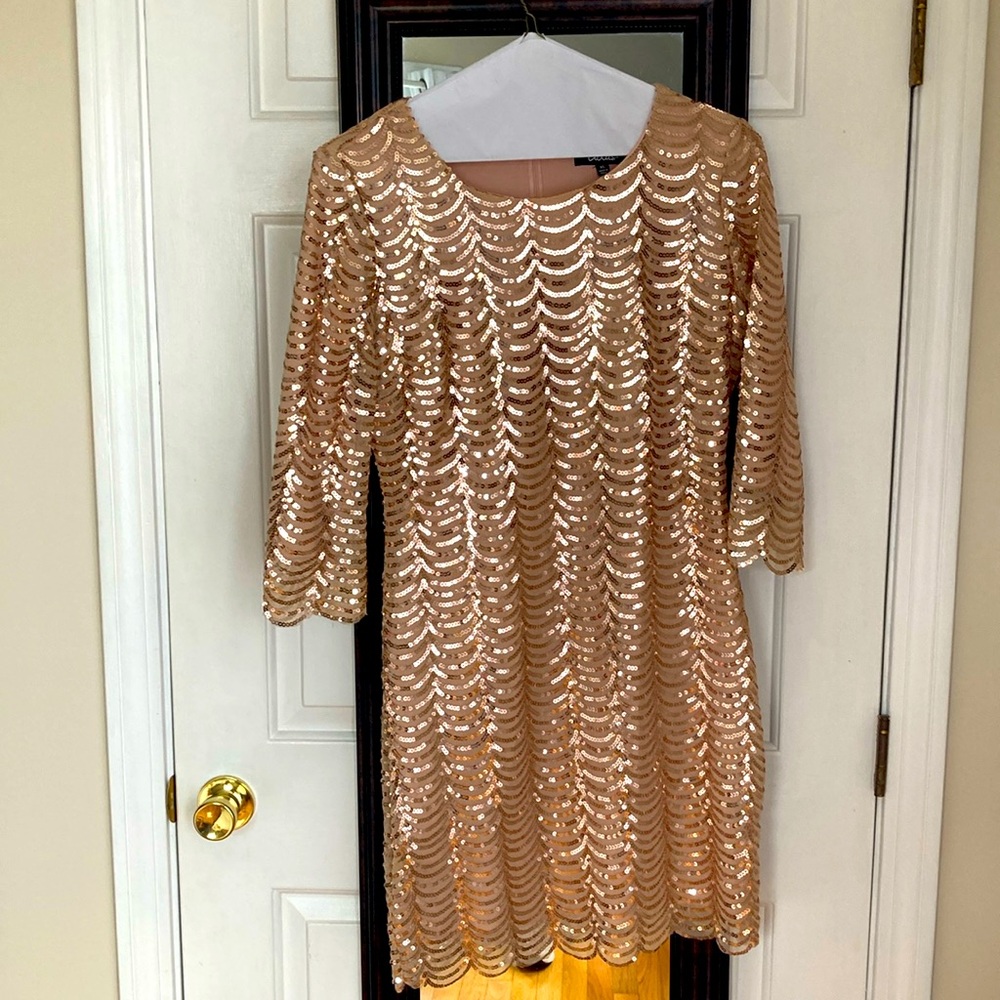 Rose gold lulus dress